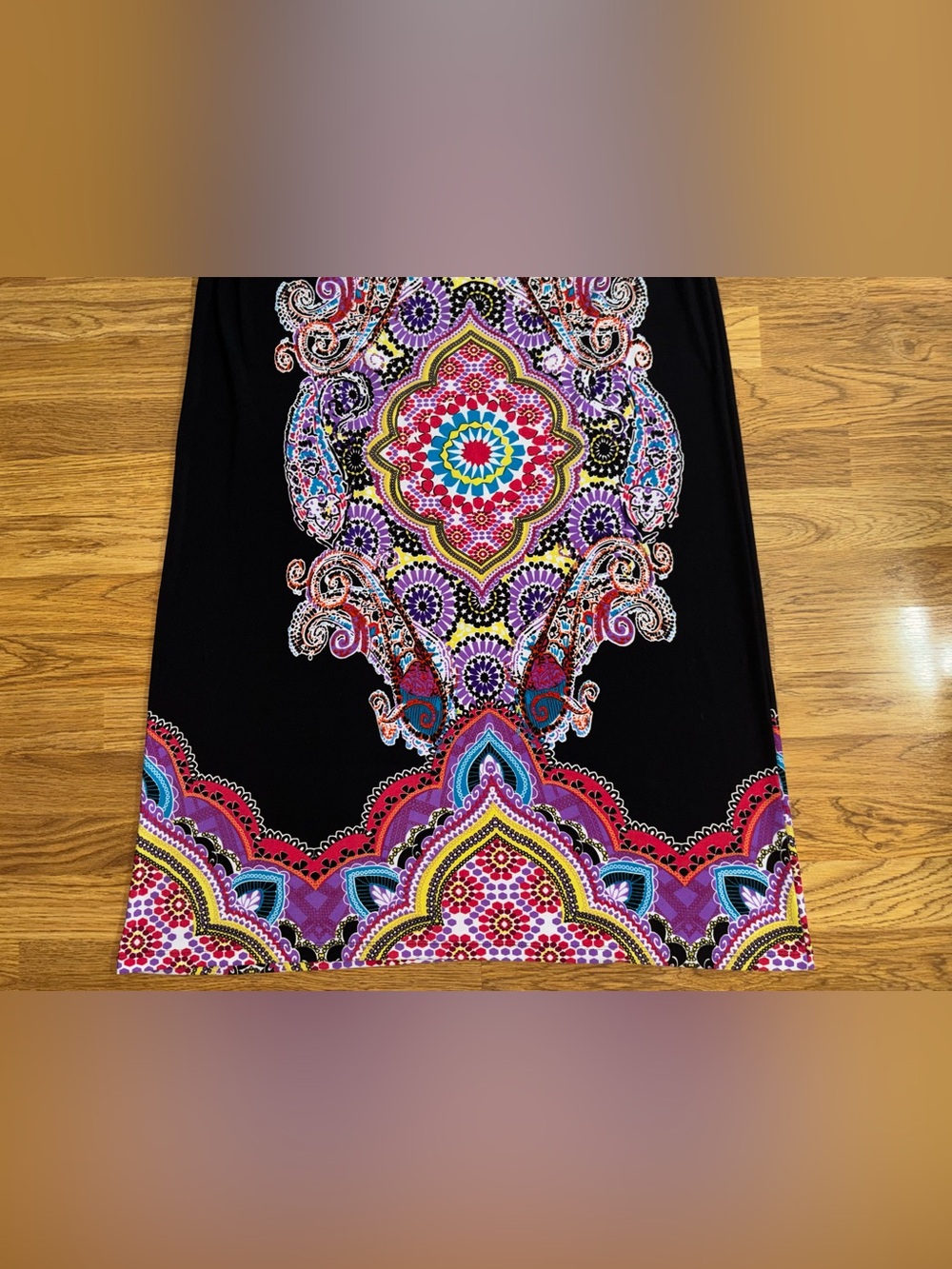 New Directions Boho Paisley Maxi Dress Women’s Size Large Sleeveless V Neck - Picture 14 of 14